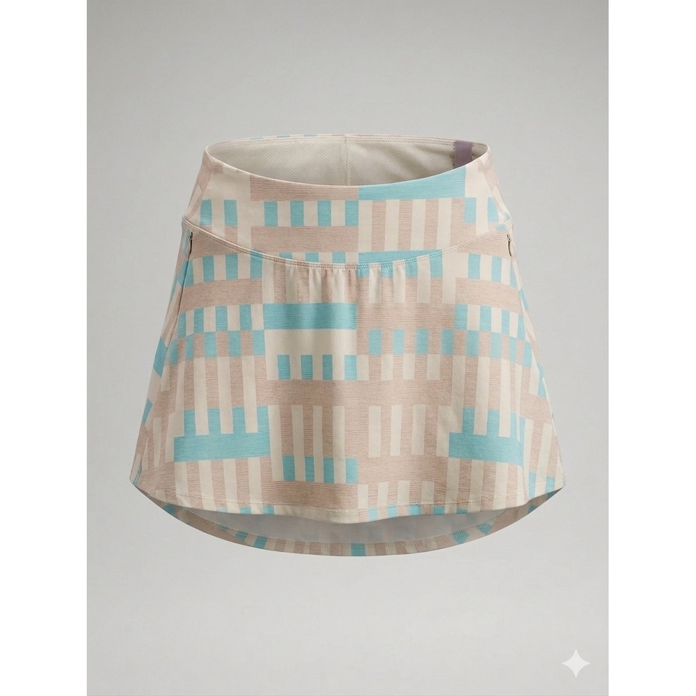 Calia Golf Eagle Skort XXL Bamboo Blocks Taffy Blue Geometric Tennis Skirt NEW